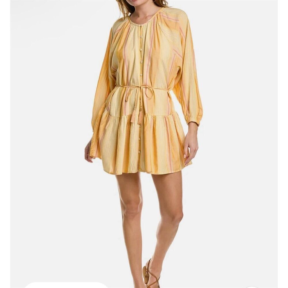L*Space NWT Vida Belted Button Front Dress in  Cozumel Stripe Size M